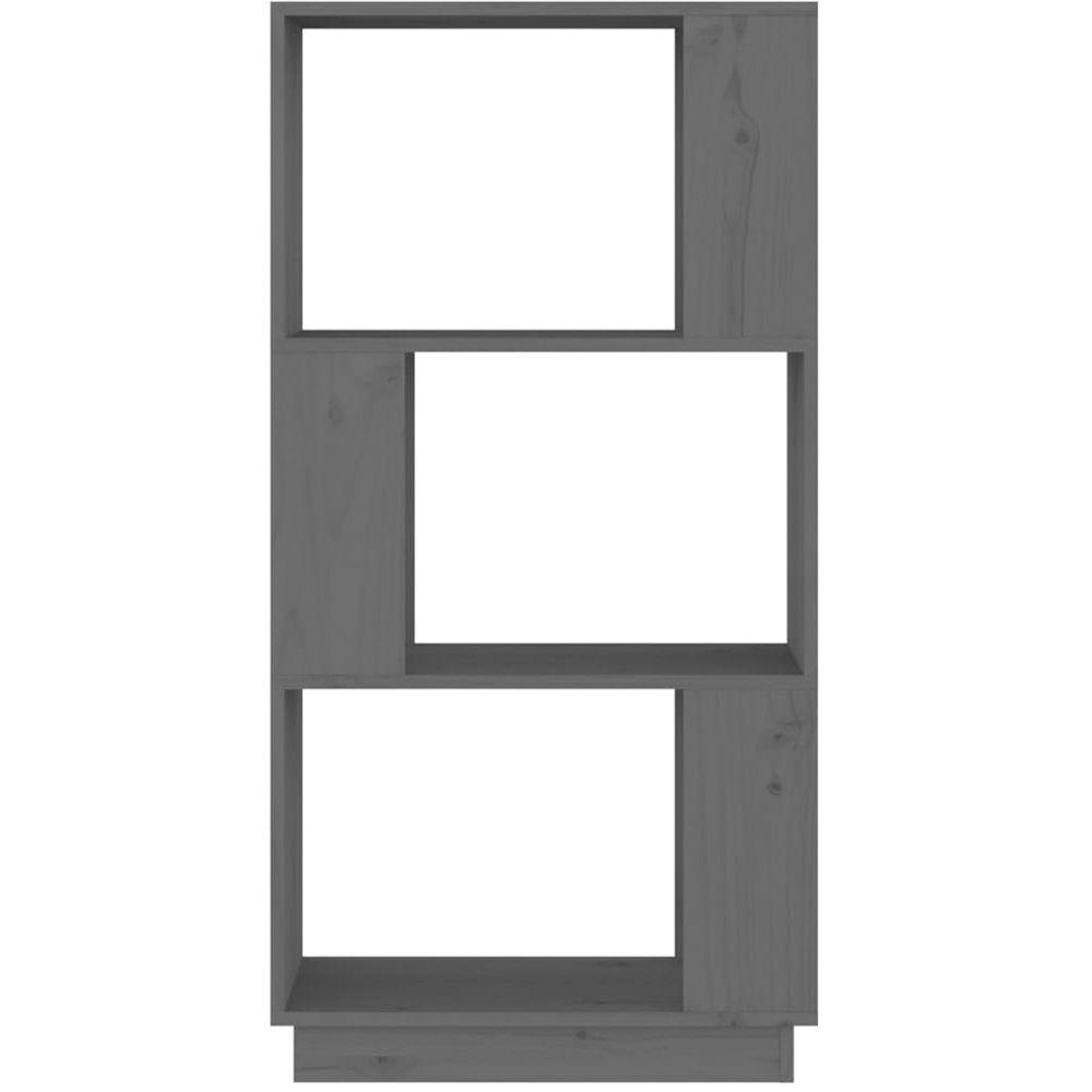 vidaXL 3 Shelf Grey Solid Wood Pine Bookcase Image 3