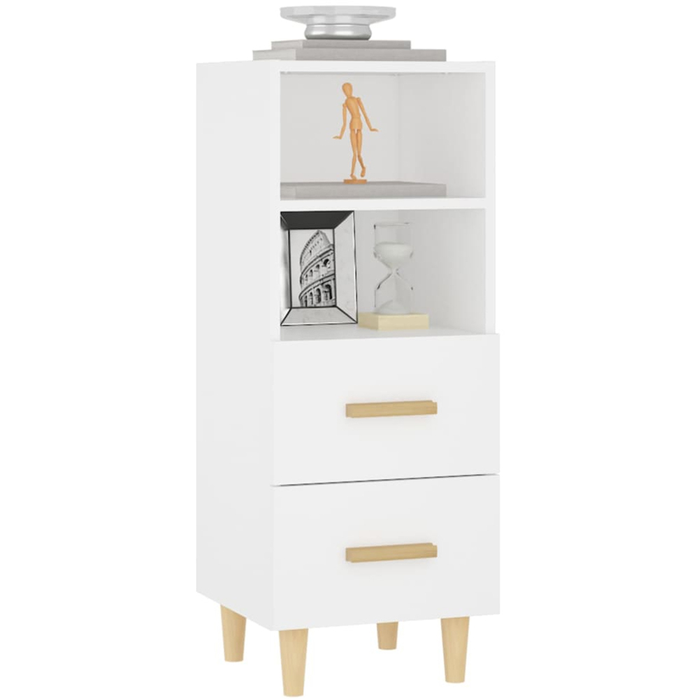 vidaXL 2 Drawer 2 Shelf White Sideboard Image 4