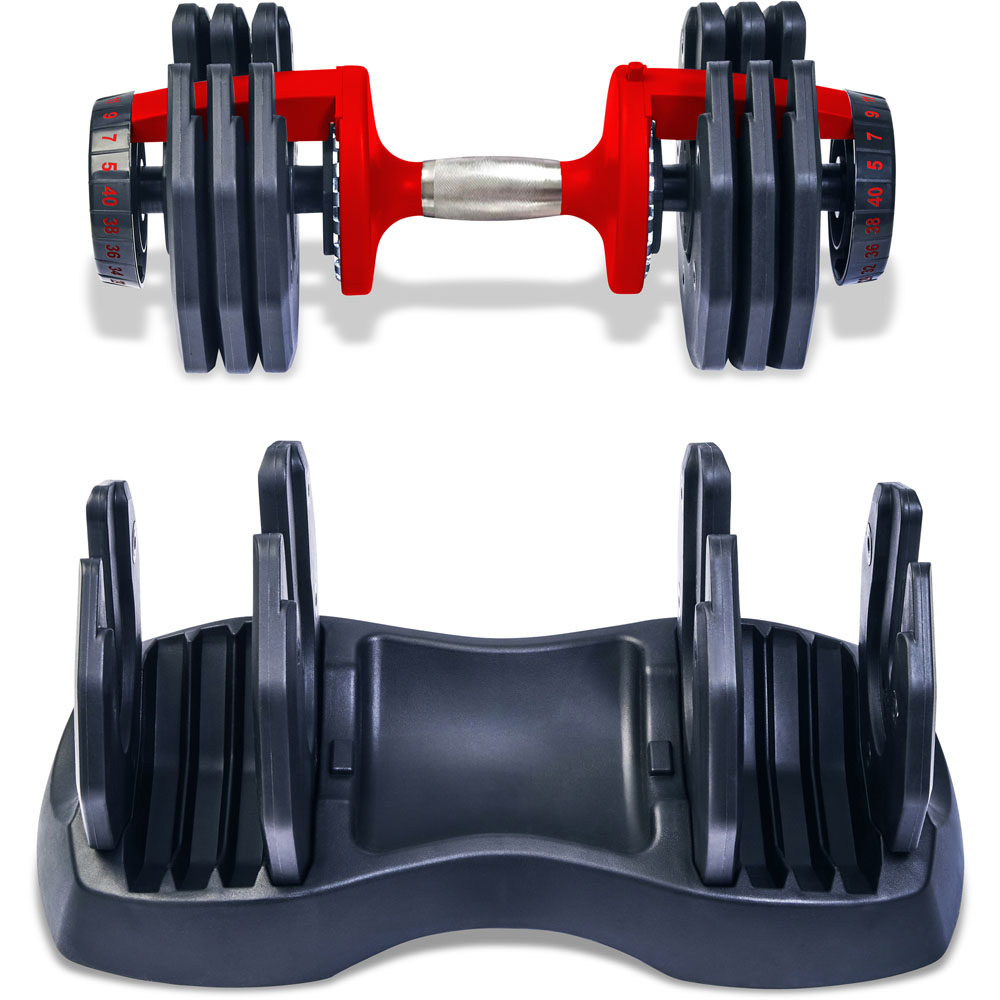 Strongology Urban40 Home Fitness Black and Red Adjustable Dumbbell 5kg to 40kg Image 4