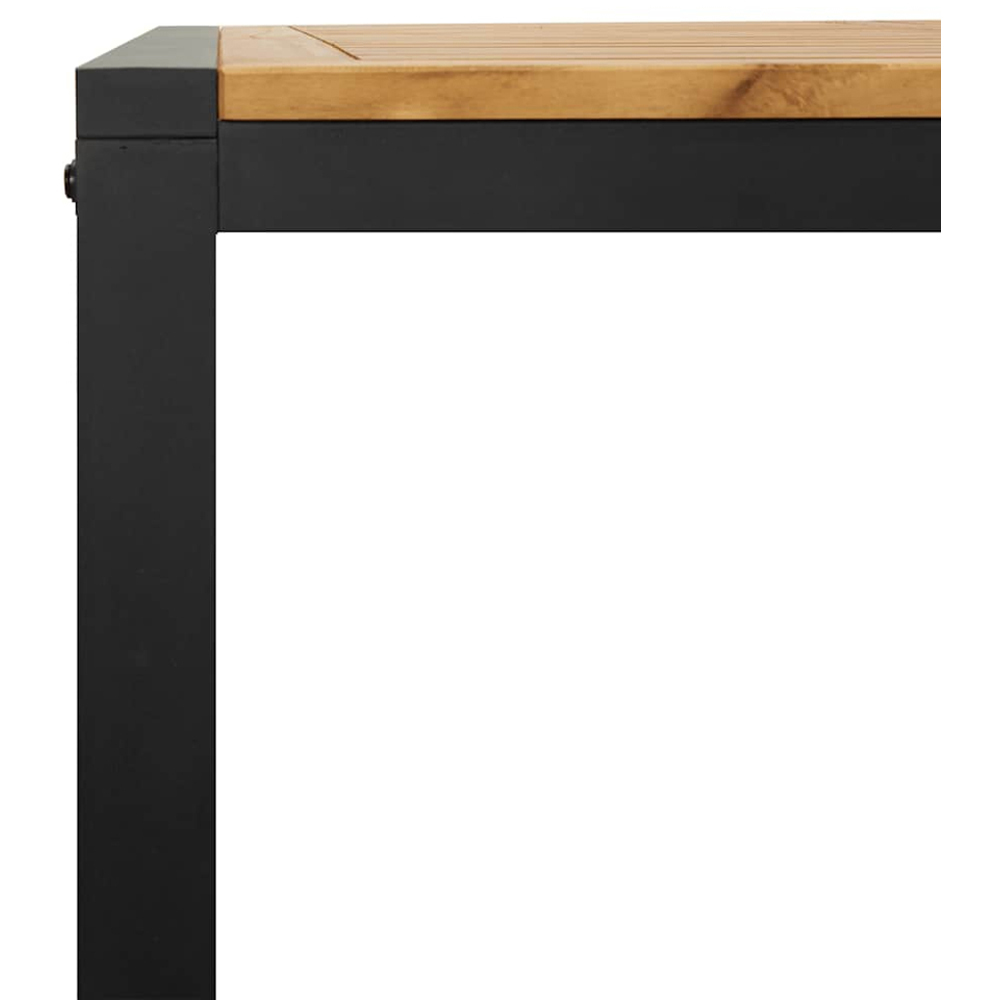 vidaXL Brown and Black Solid Wood Acacia Garden Table 160cm Image 7