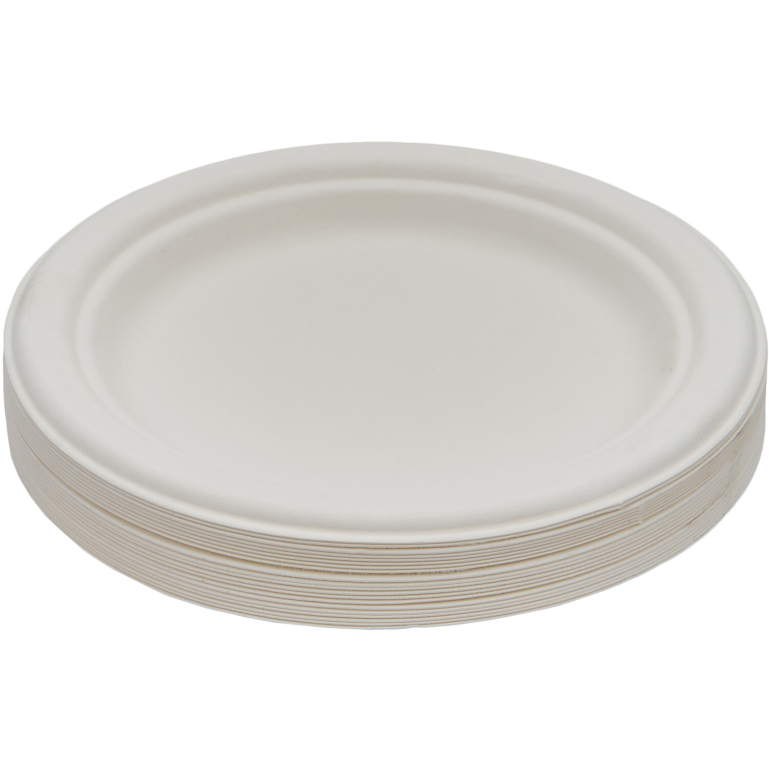 Pack of 20 Bagasse Plates - White Image 1