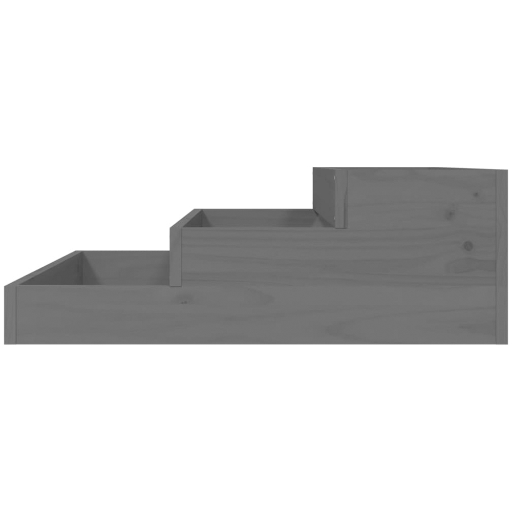 vidaXL Grey Solid Pine Wood Stair-Step Design Garden Planter 27 x 78 x 78cm Image 4