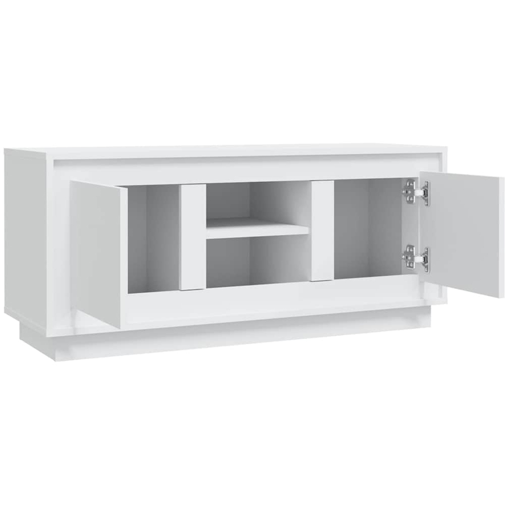 vidaXL 2 Door 2 Shelf White TV Cabinet Image 6