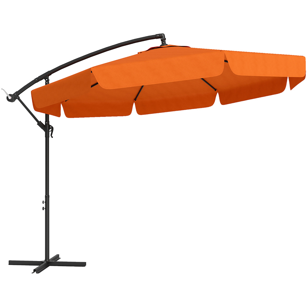 Outsunny Orange Banana Crank and Tilt Cantilever Parasol 2.7m Image 1