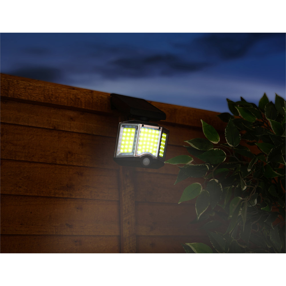 St Helens Black Solar Powered LED Security Wall Lamp with Remote Control Image 2