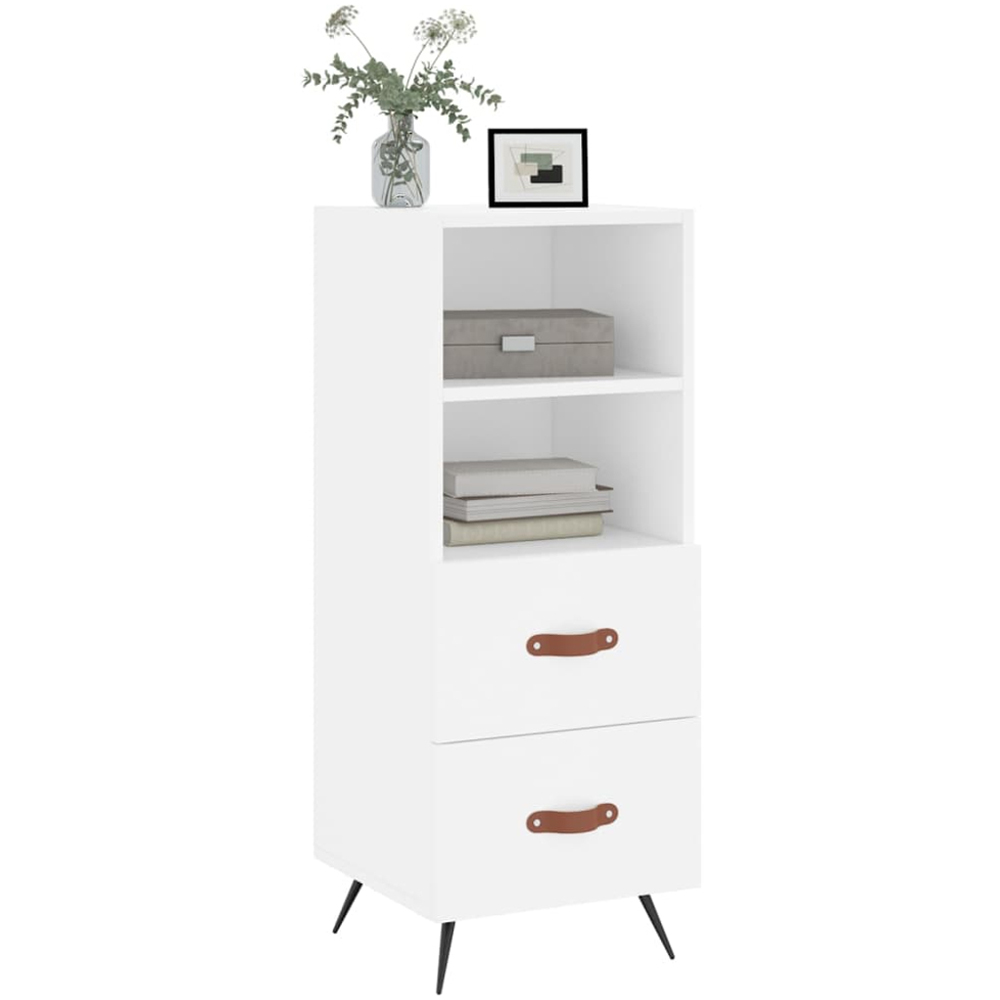vidaXL 2 Drawer 2 Shelf White Sideboard Image 3