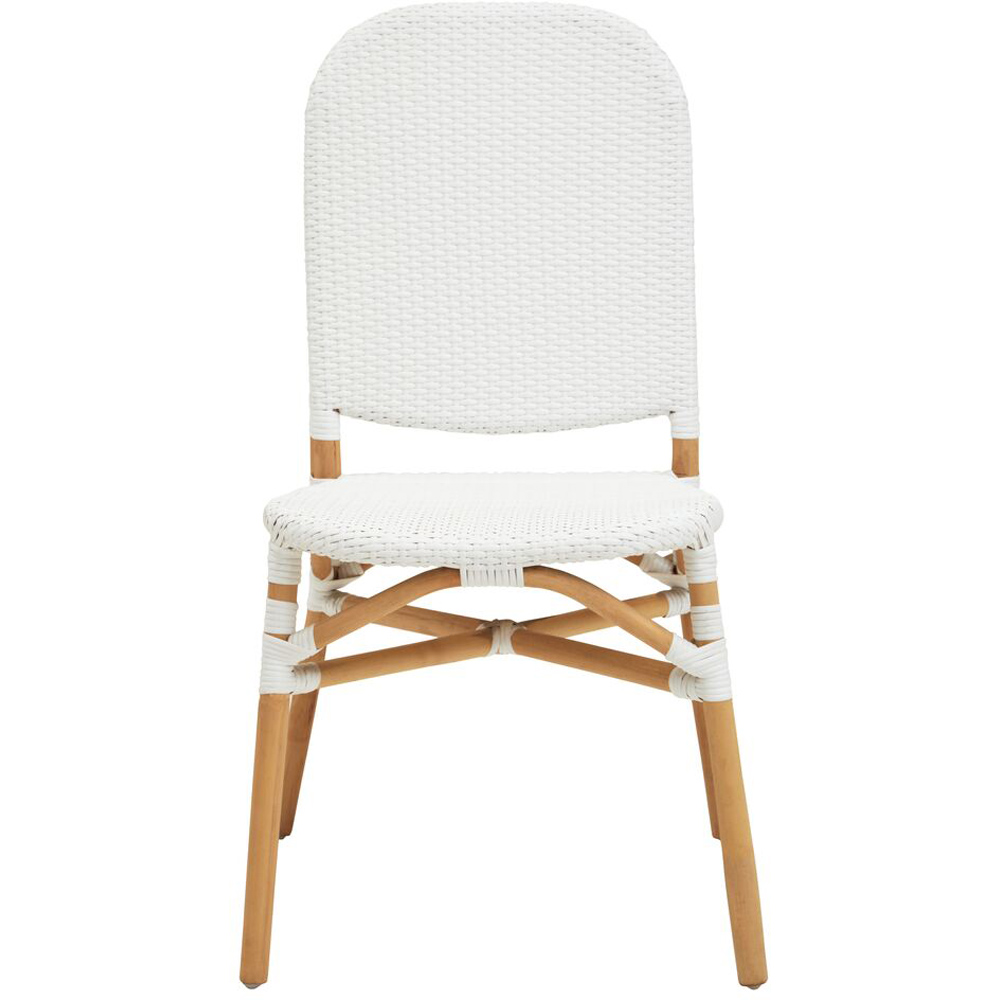 Premier Housewares Manado Natural and White Rattan Dining Chair Image 2