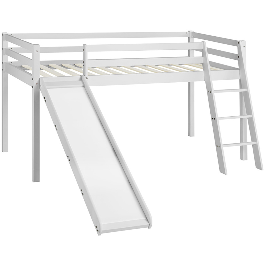 Home Detail Newark Single White Wooden Mid Sleeper with Slide Image 2