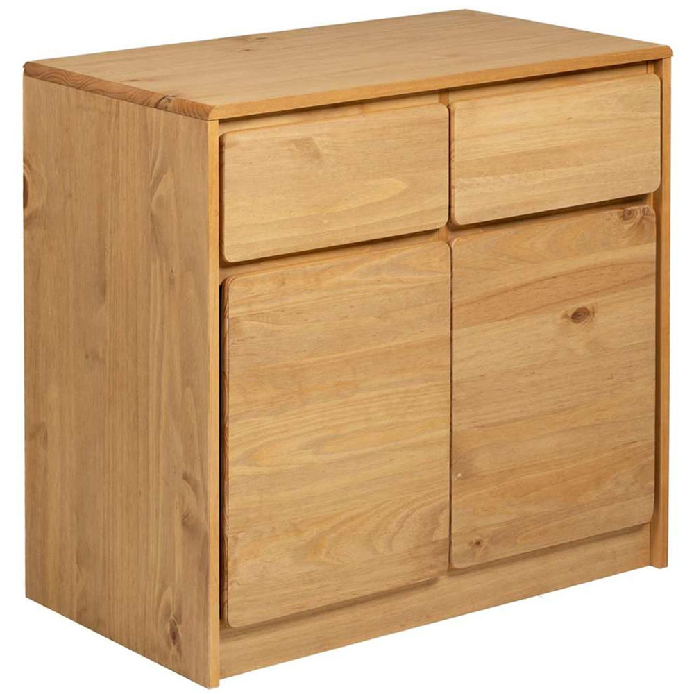 vidaXL Sauda 2 Door 2 Drawer Oak Solid Wood Pine Sideboard Image 2