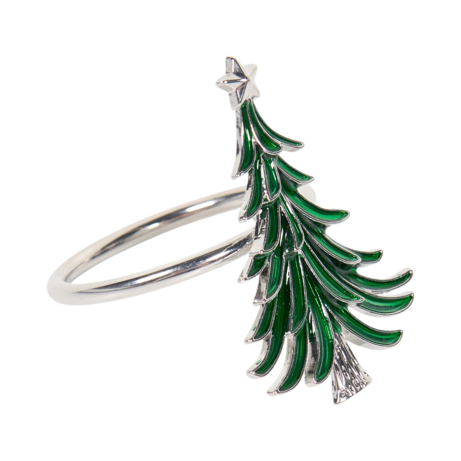Pack of 2 Christmas Tree Napkin Rings Green Image 4
