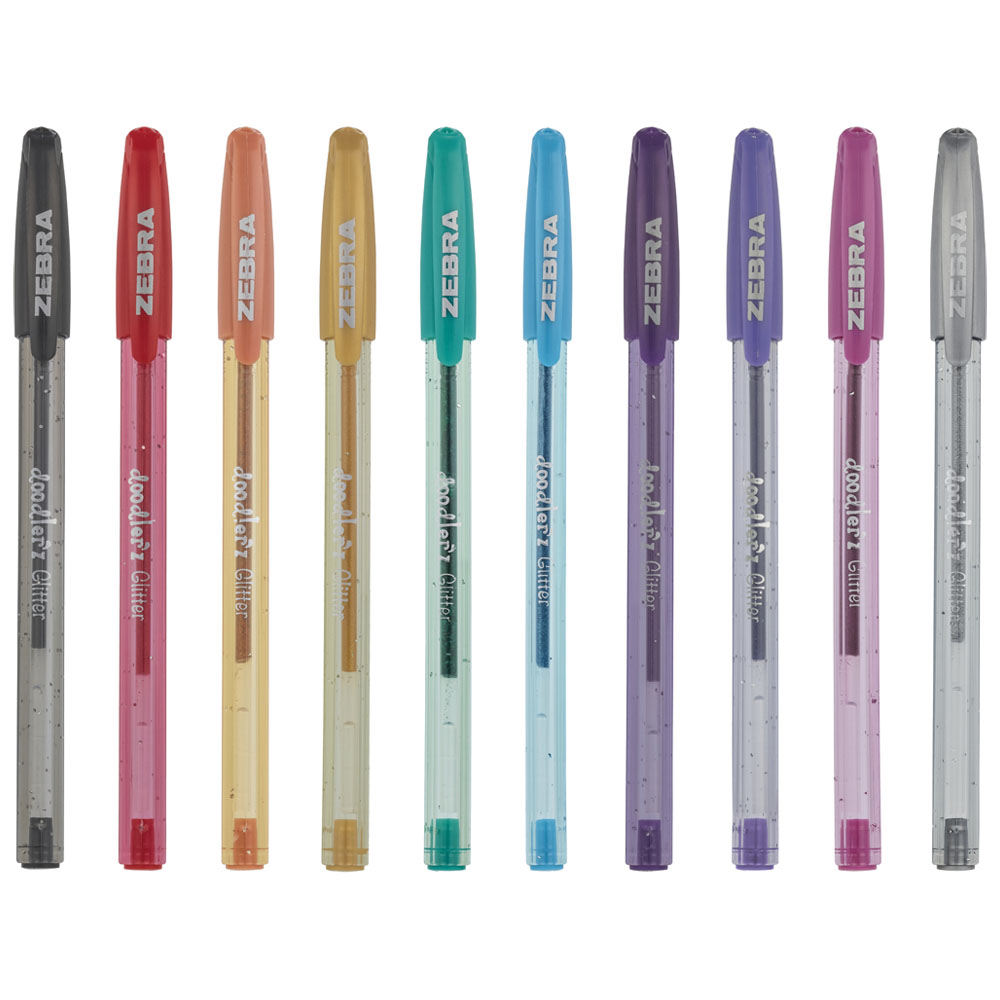 Zebra Doodlers Gel Glitter Pens Assorted 10 pack Image 1
