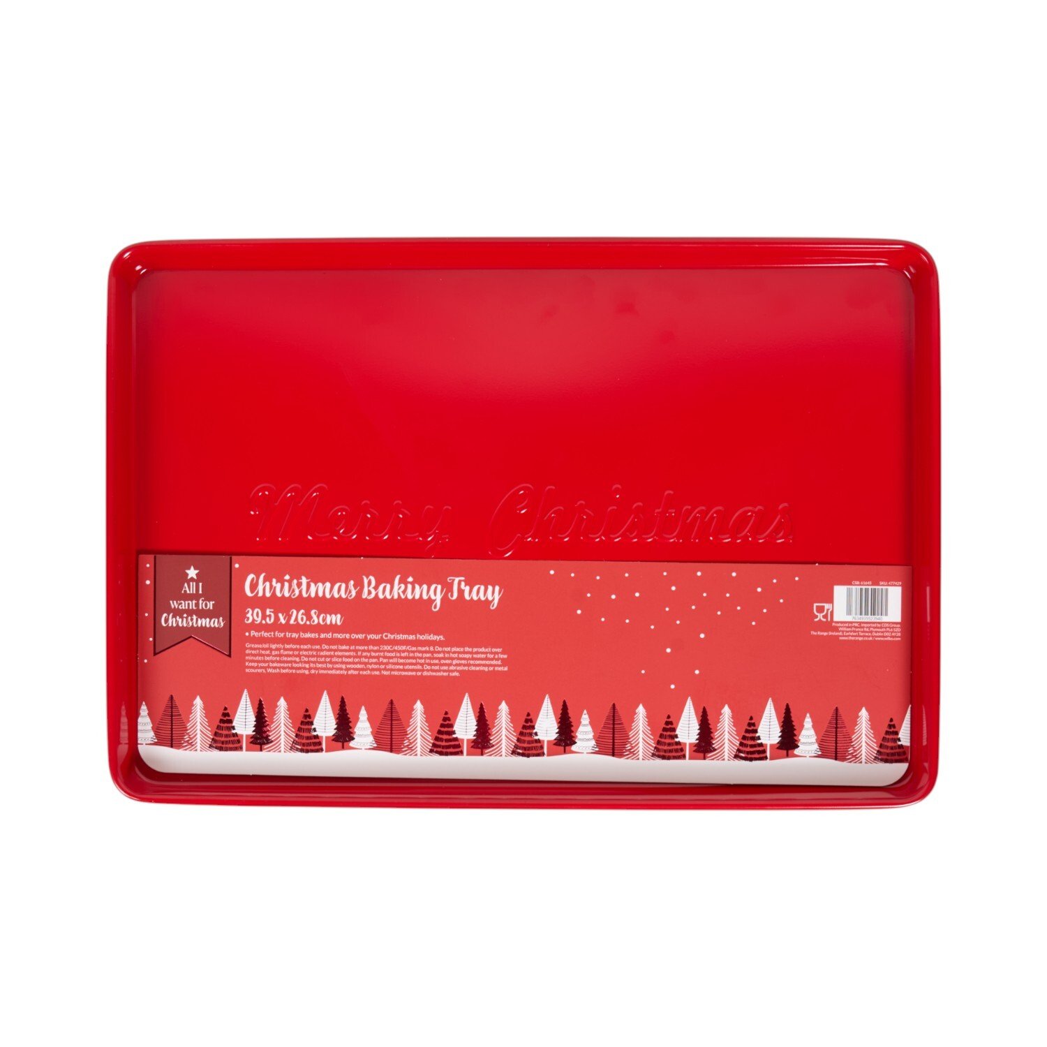 Christmas Baking Tray Red Image 1