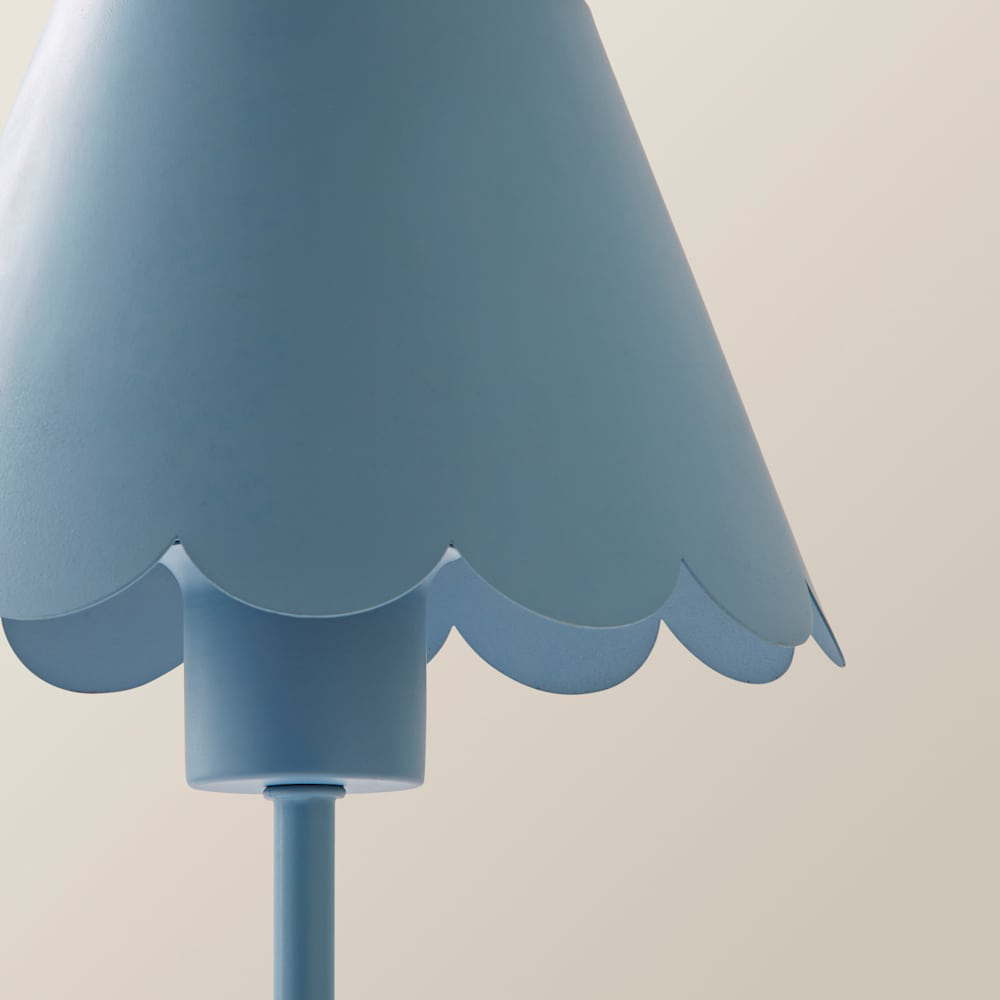 ValueLights Hattie Blue Scallop Rechargeable Table Lamp Image 4