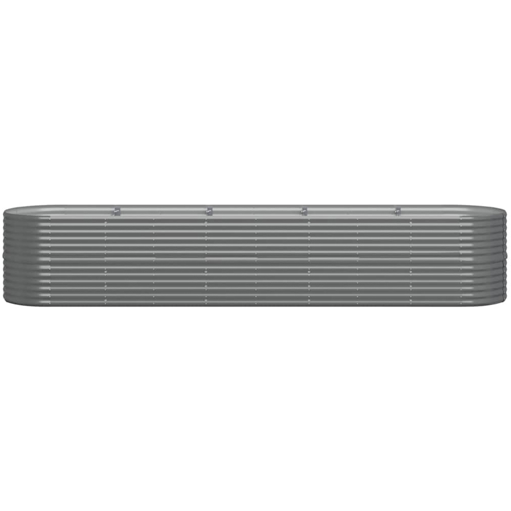 vidaXL Grey Galvanised Steel Raised Garden Bed 68 x 368 x 368cm Image 2