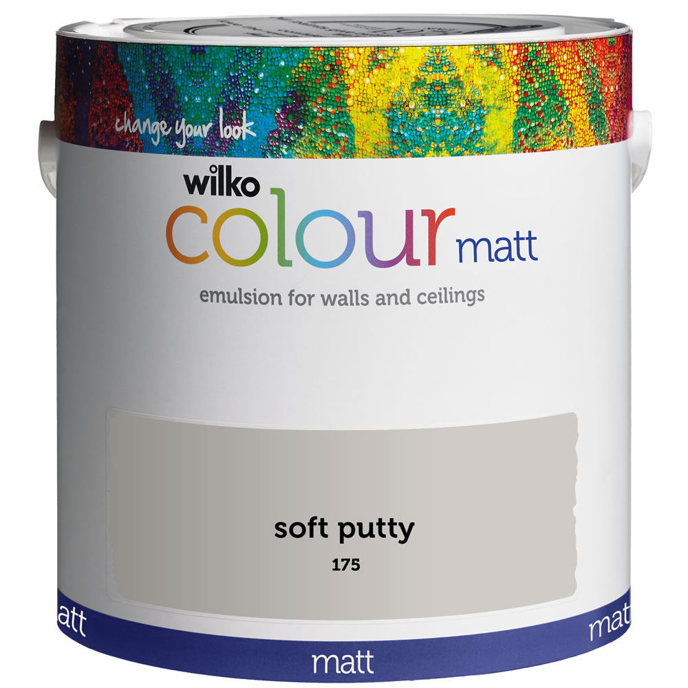 Wilko Matt Emulsion Paint Soft Putty 2.5L Image 1