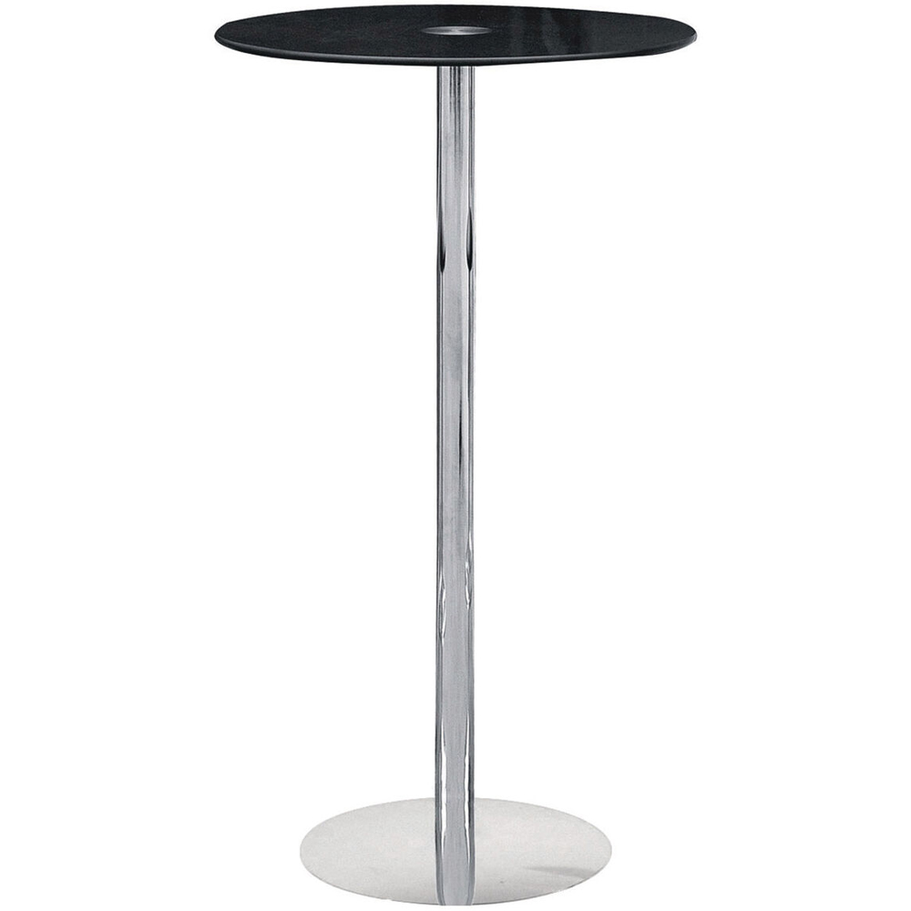 Premier Housewares Adam Black and Chrome Bar Table with Tempered Glass Top Image 2