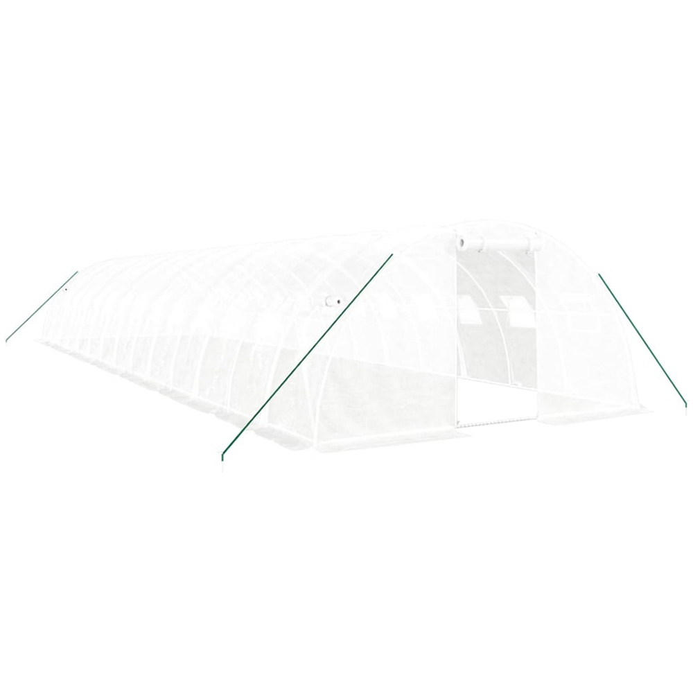 vidaXL White Polyethylene Galvanised Steel Frame 45.9 x 13.1ft Greenhouse Image 1