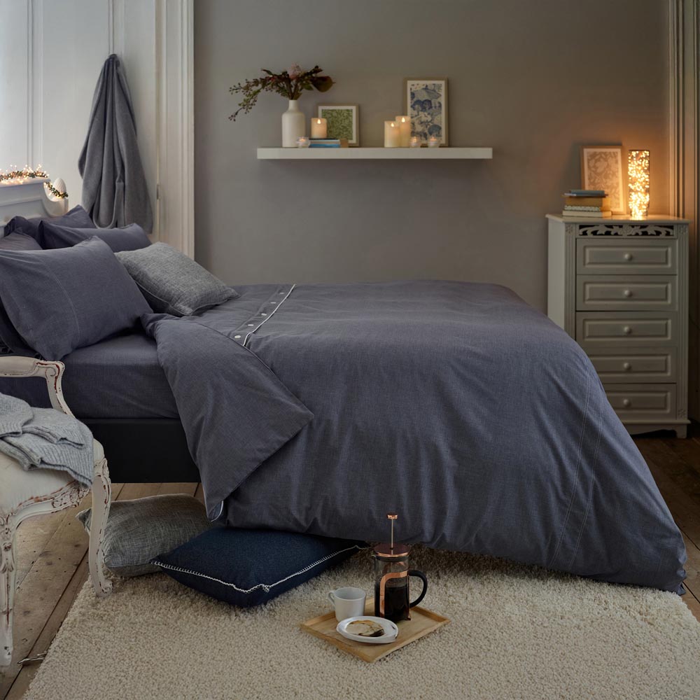 Deyongs Southwick Super King Size Navy Duvet Set Image 5