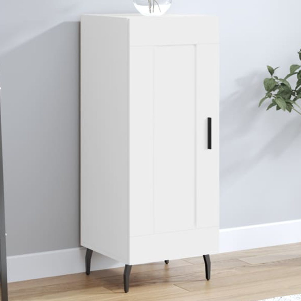 vidaXL Single Door White Sideboard Image 1