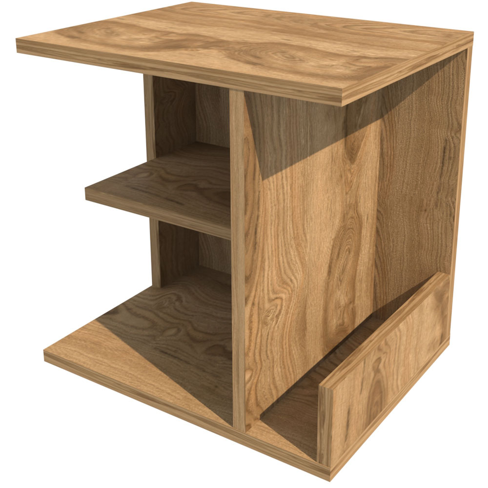 Decorotika Karamira 3 Shelf Oud Oak Bedside Table Image 2