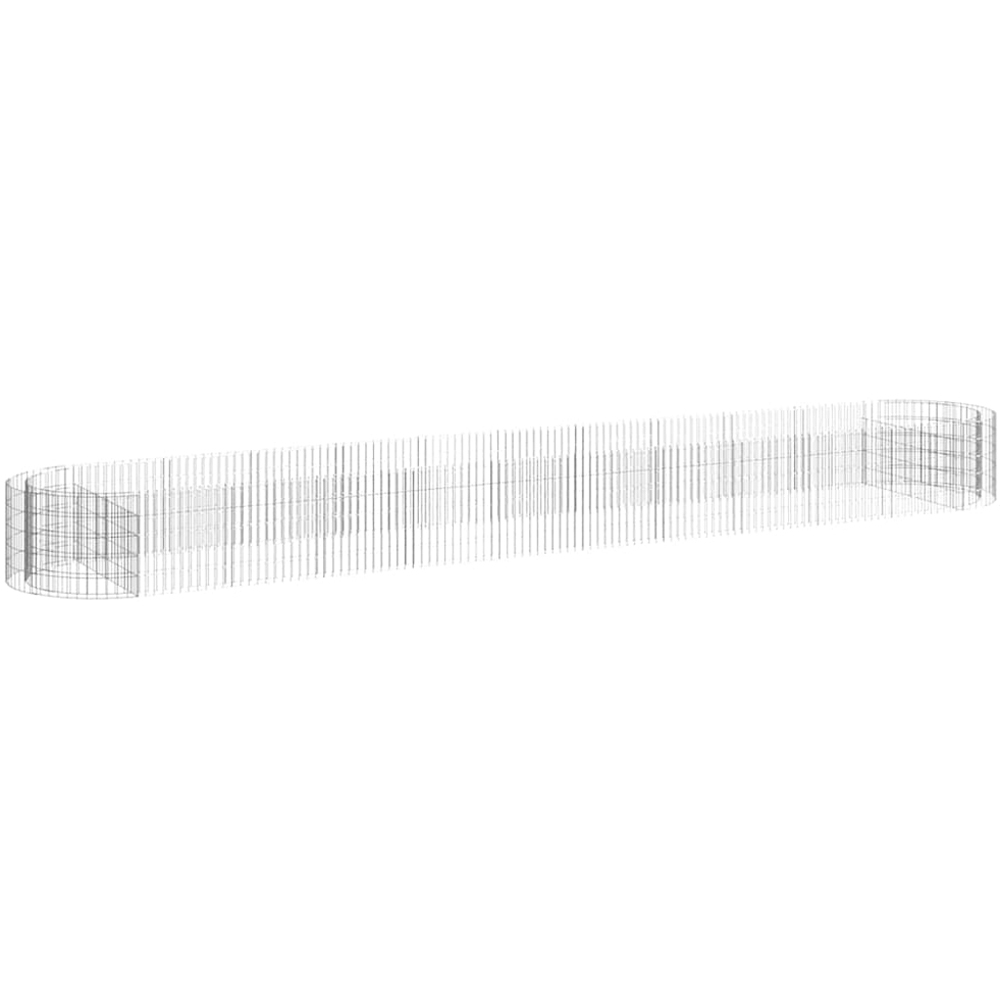 vidaXL Silver Galvanised Iron Gabion Raised Bed 600 x 100 x 50cm Image 1