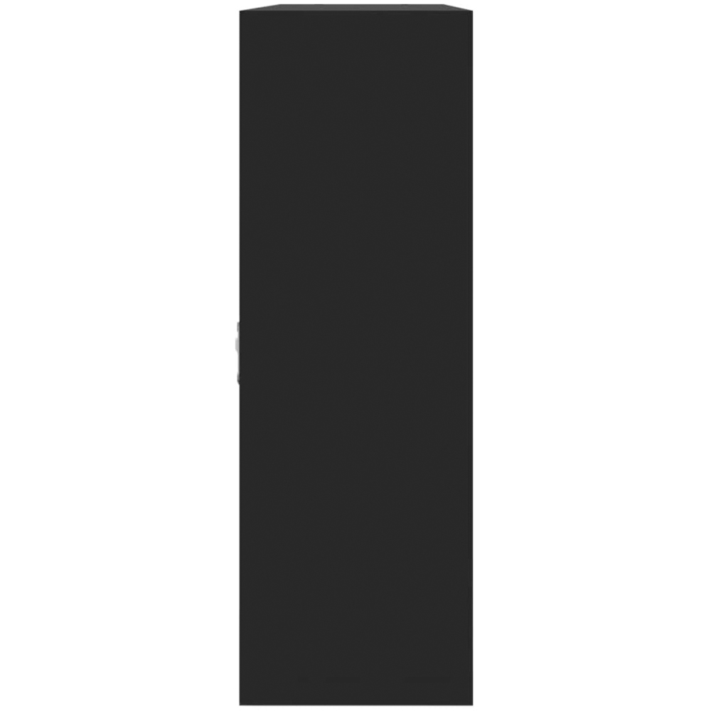 vidaXL 8 Shelf Black Floating Wall Shelf Image 4
