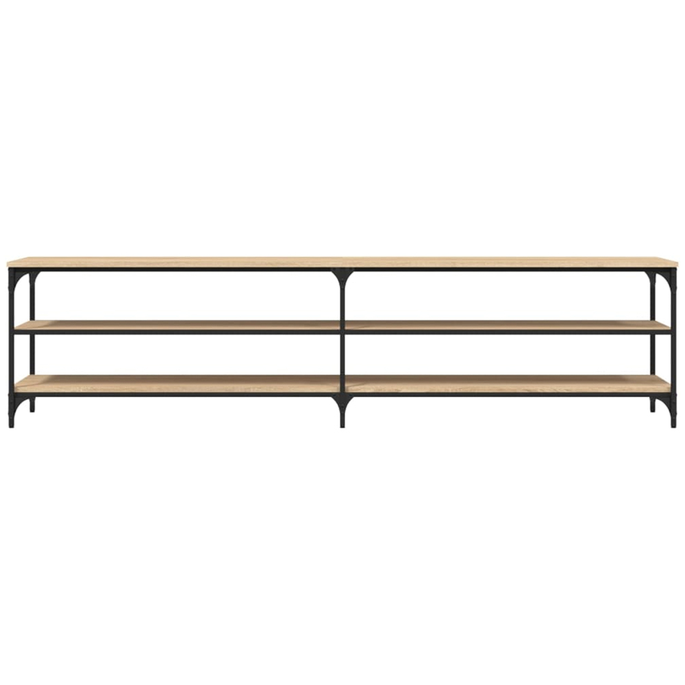 vidaXL 2 Shelf Sonoma Oak Wood and Metal Wide TV Cabinet Image 5