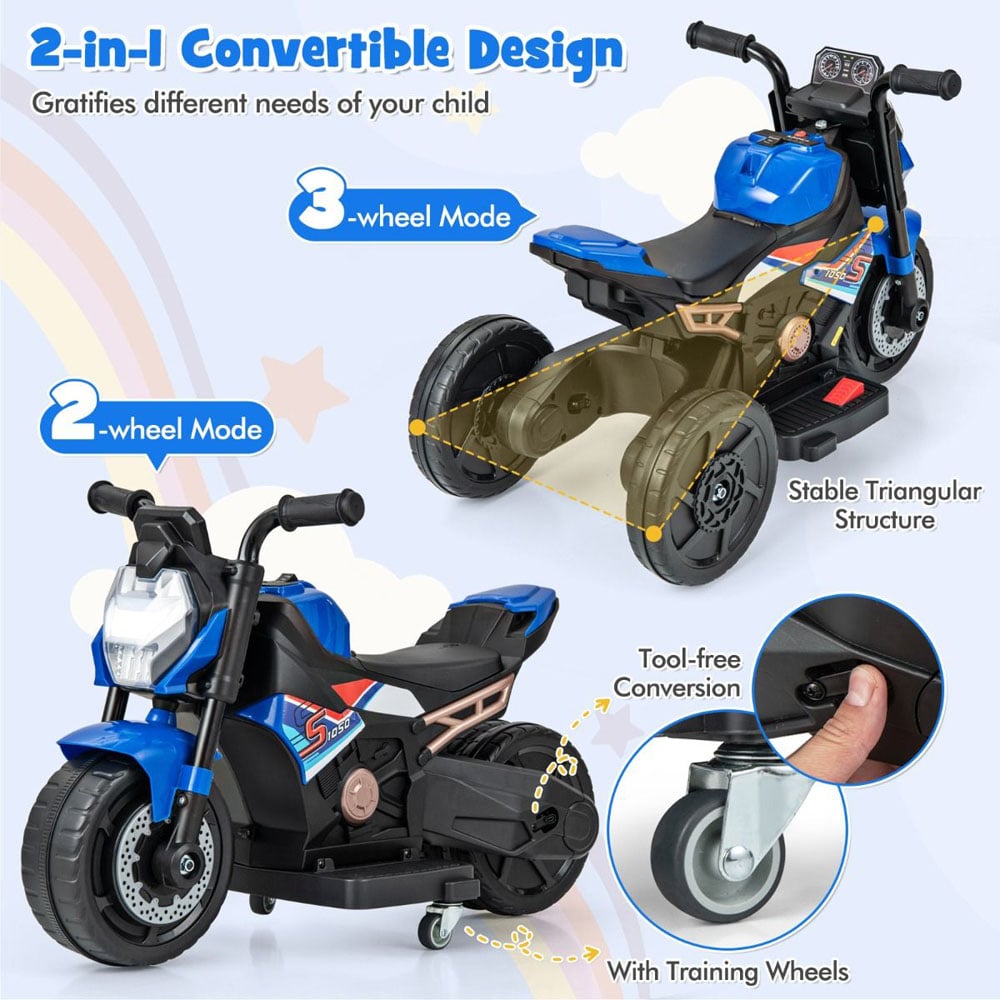 Costway Blue Kids Ride On Motorcycle Image 4