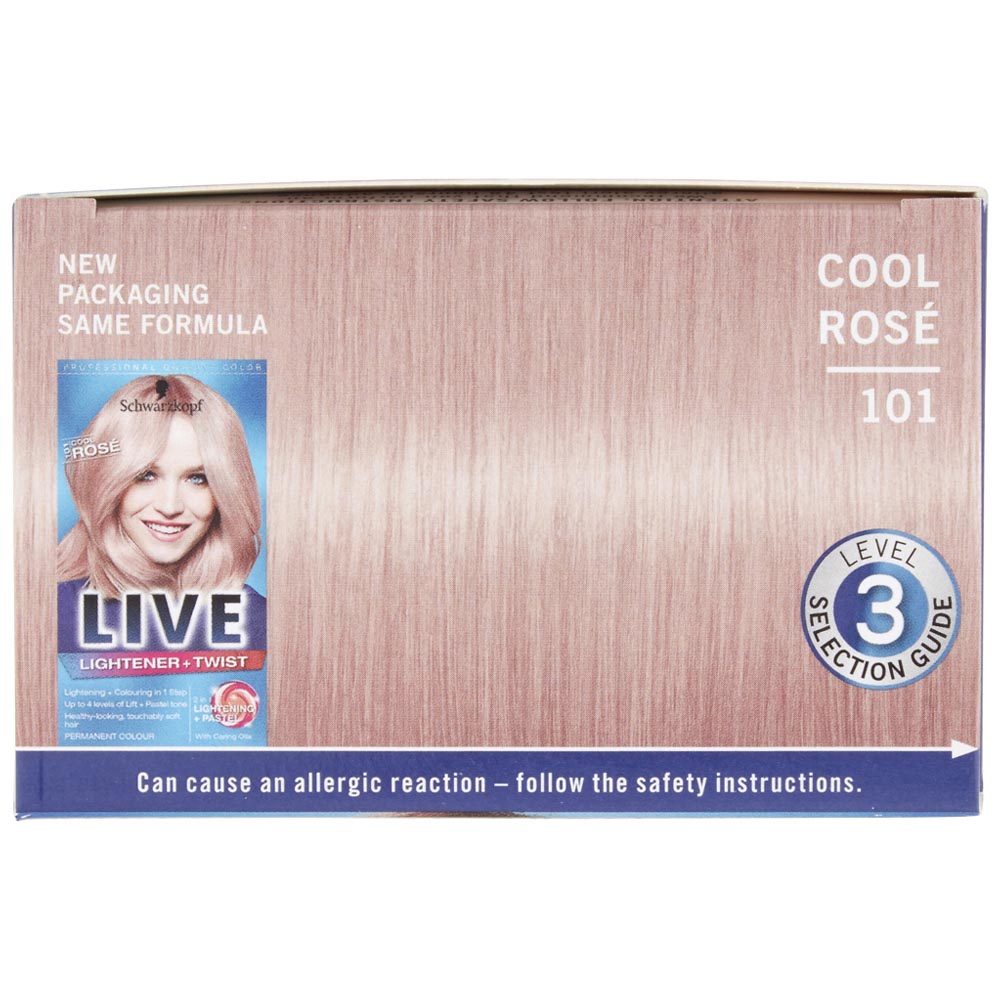 Schwarzkopf LIVE Lightener + Twist Cool Rose 101 Permanent Hair Dye Image 3