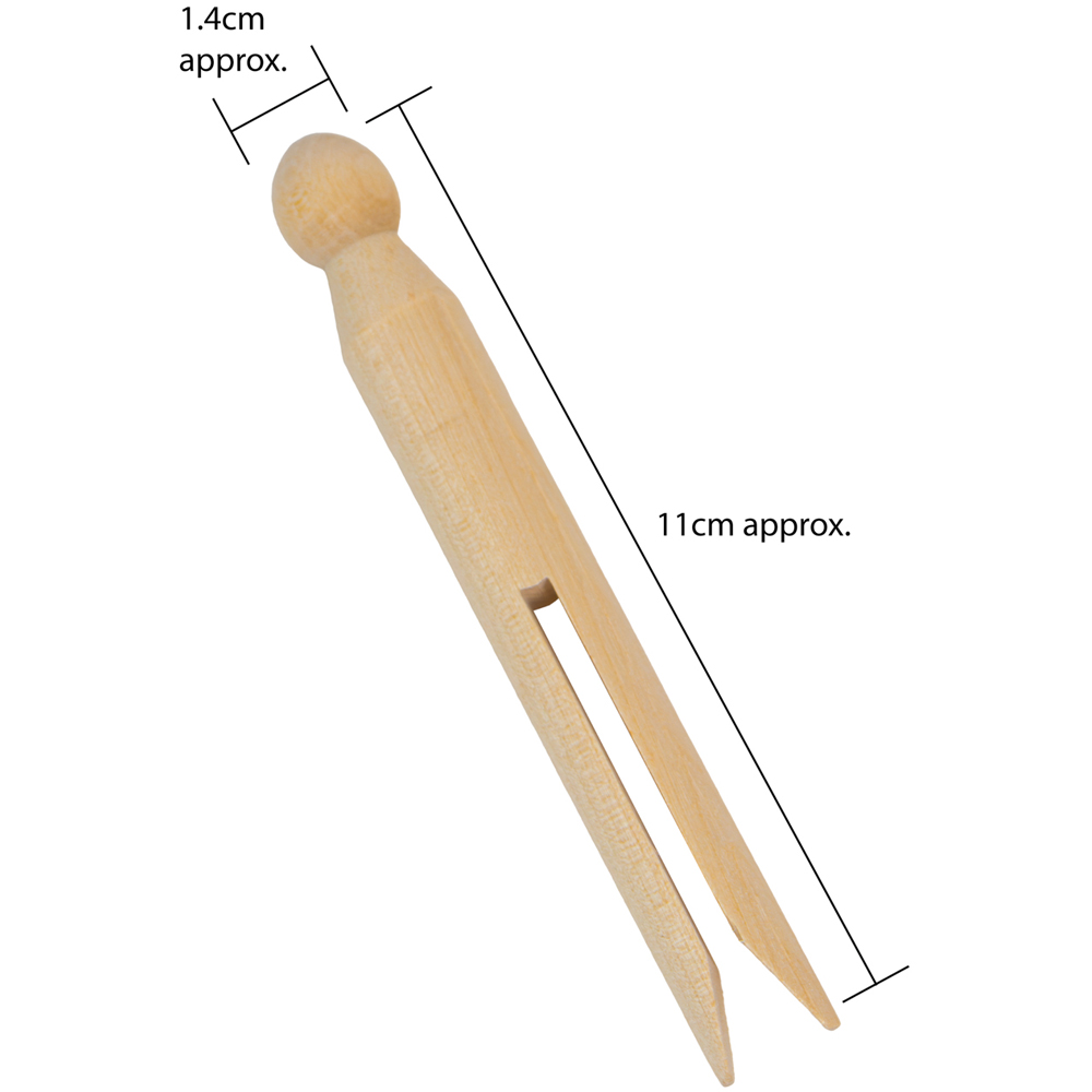 JVL Brown Large Peg Bag with 216 Wooden Dolly Pegs Image 7