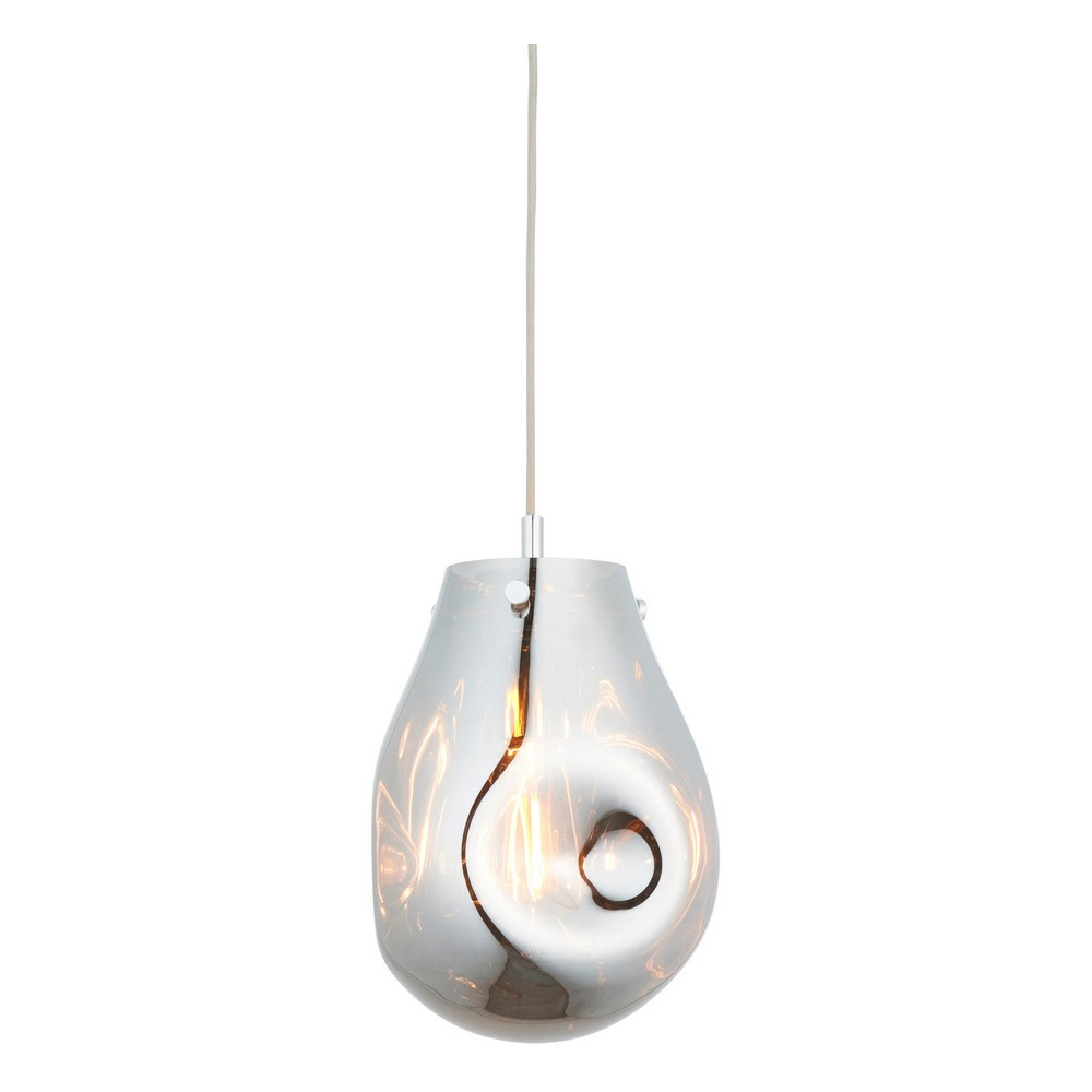 Merano Perugia Small Metallic Glass Chrome Pendant Ceiling Lamp Image 3