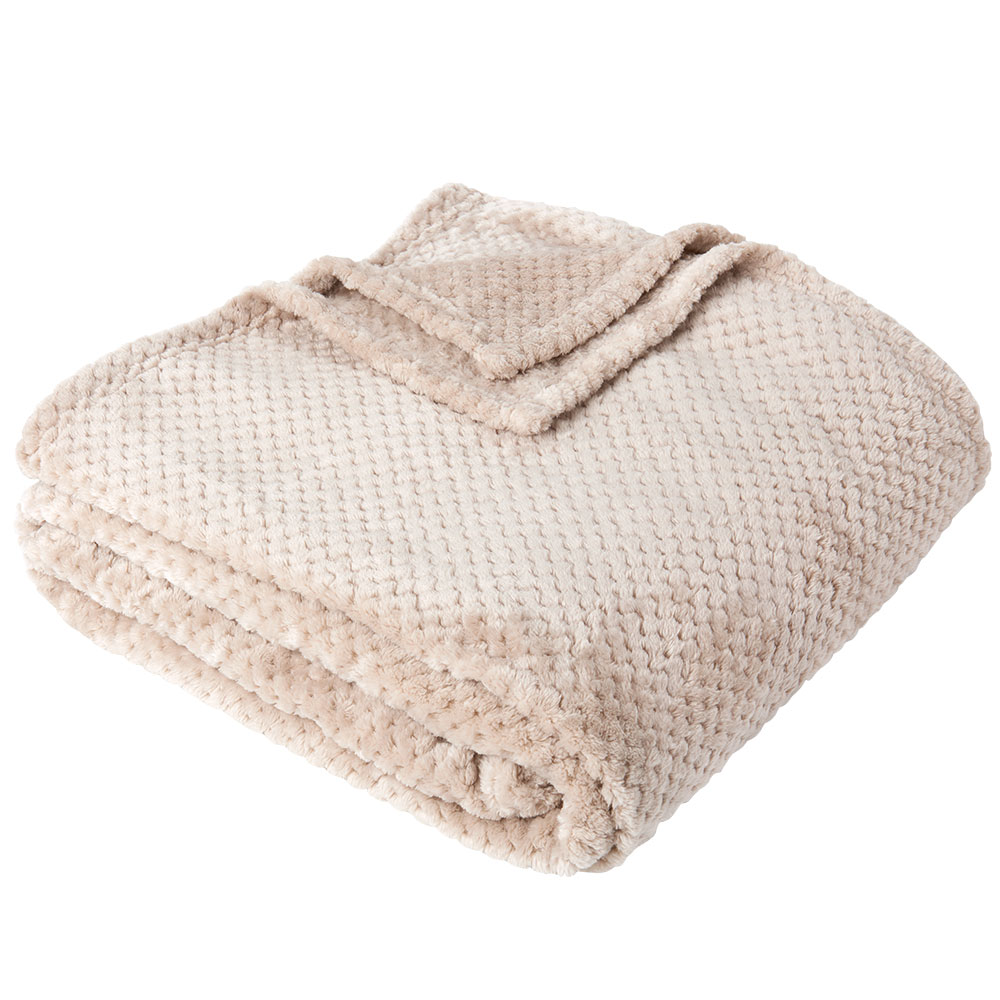 Wilko Mink Waffle Throw 200 x 240cm Wilko