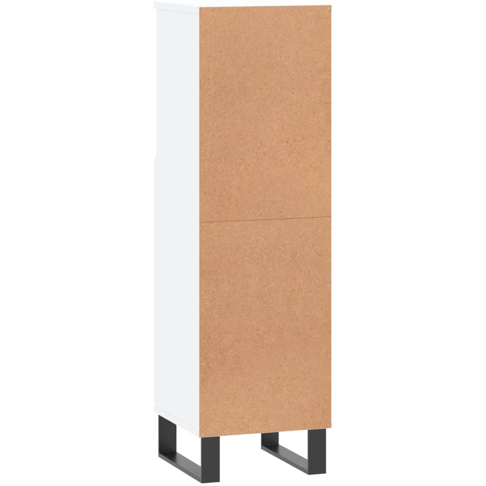 vidaXL Single Door Single Shelf White Slim Freestanding Bathroom Cabinet Image 5