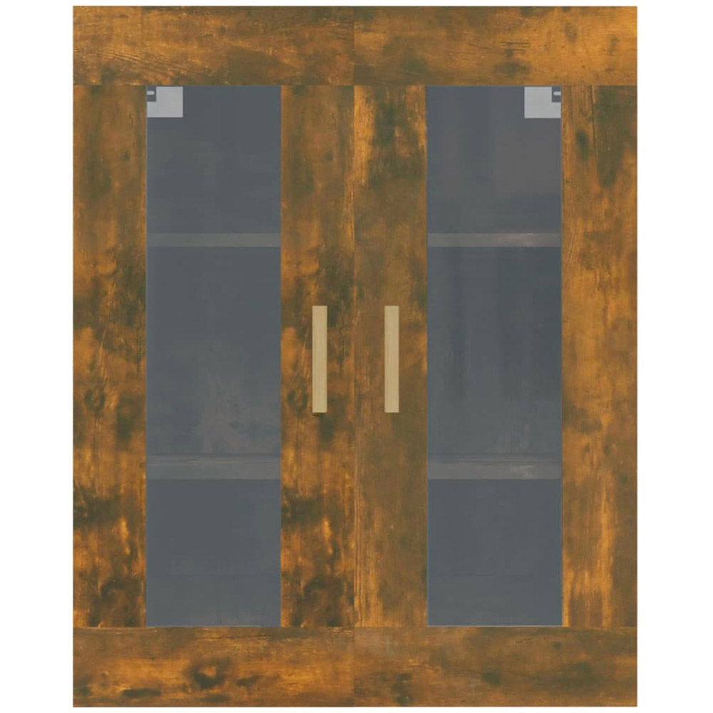vidaXL 2 Door 3 Shelf Smoked Oak Hanging Wall Cabinet Image 3