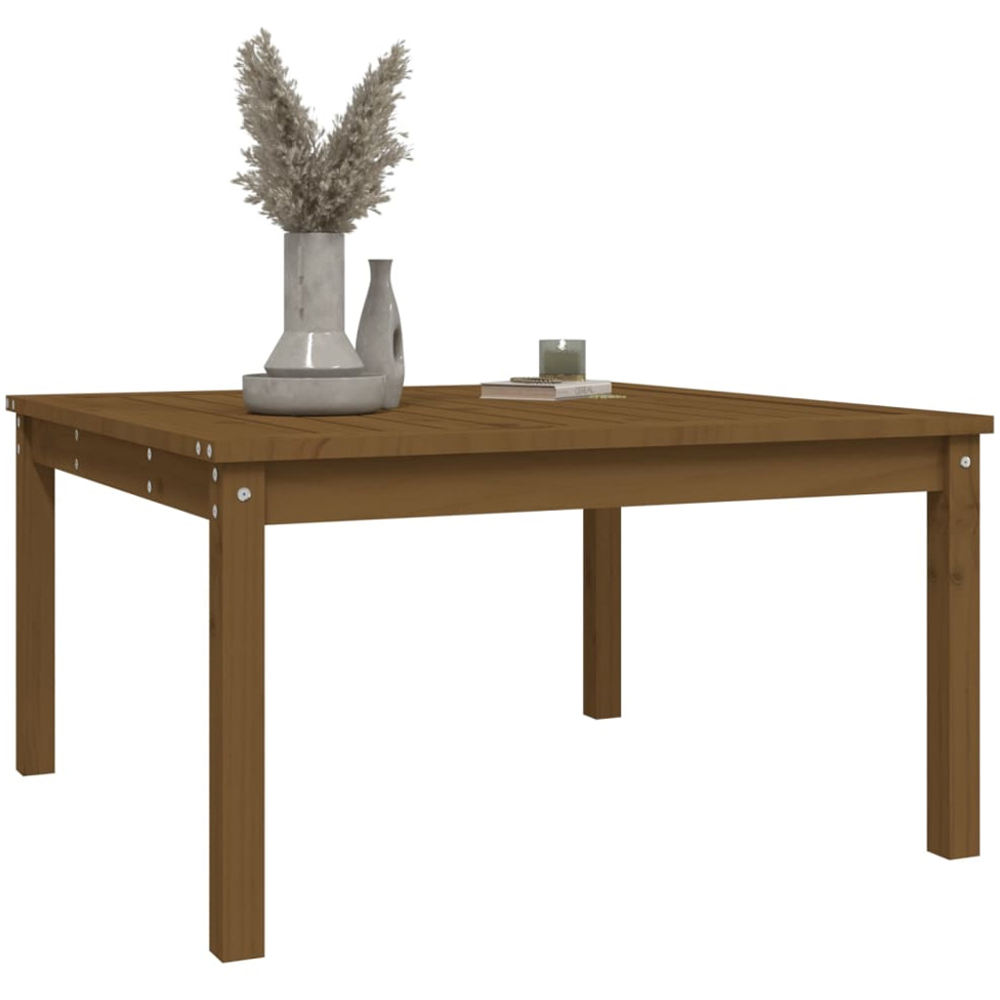 vidaXL Honey Brown Solid Pine Wood Slatted Garden Table 82.5 x 82.5cm Image 5