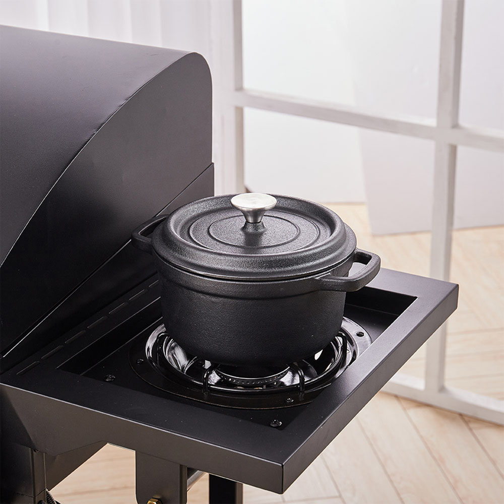 Living and Home Mini Pre-Seasoned Cast Iron Dutch Oven 1L Image 6