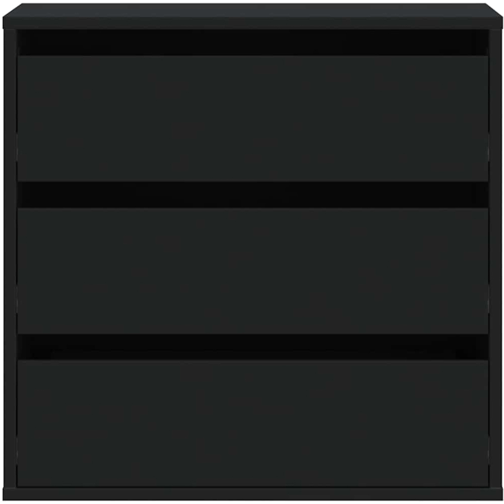 vidaXL 3 Drawer Black Wooden Chest of Drawers Image 3