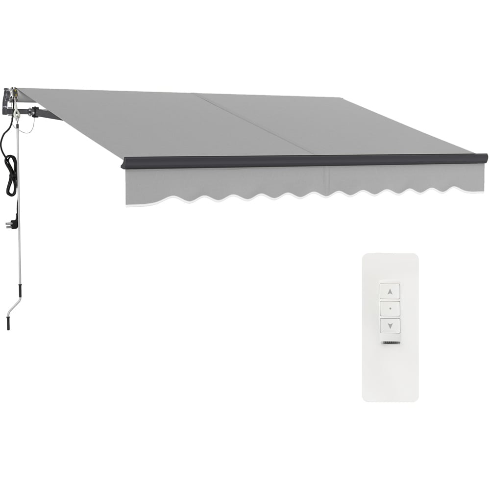 Outsunny 3.5 x 2.5m Light Grey Electric Retractable Awning Image 2