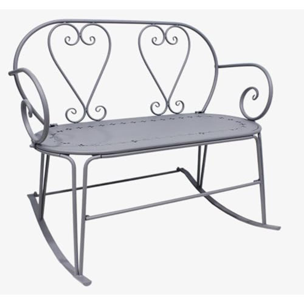 Fallen Fruits 2 Seater Grey Wooden Rocking Bench Image 2
