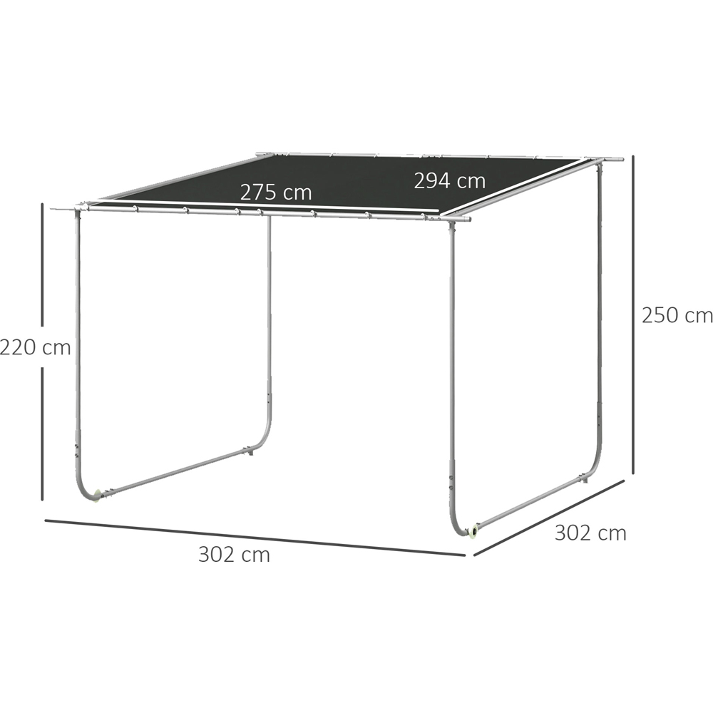 Outsunny 3 x 3m UV Resistant Mobile Pergola Image 7