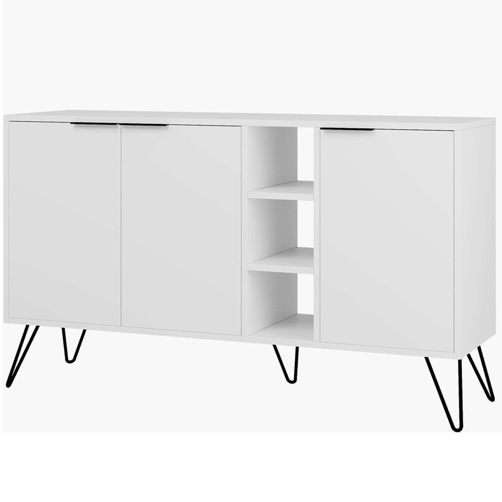 Decortie Clara 2 Door 3 Shelf White Sideboard Image 2