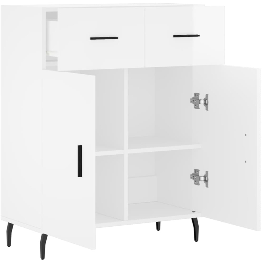 vidaXL 2 Door 2 Drawer White Sideboard Image 5