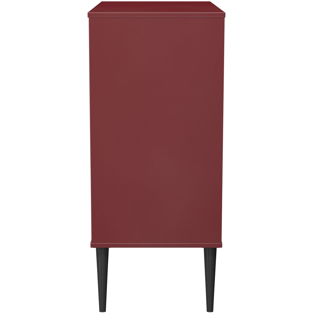 Crowndale Hong Kong 4 Drawer Red Matt Chest of Drawers Ready Assembled Image 3