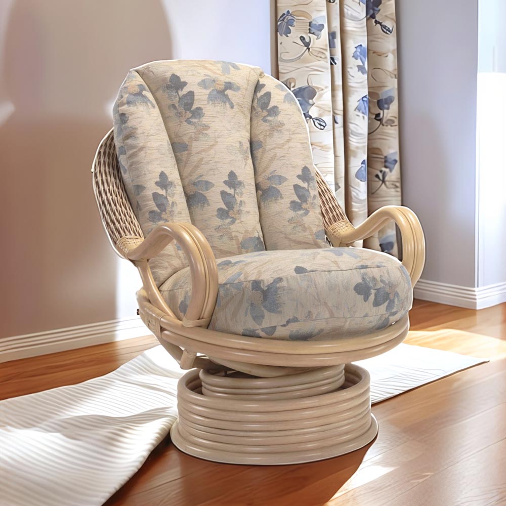 Desser Furniture Clifton Natural Rattan Oasis Swivel Rocking Chair Image 3