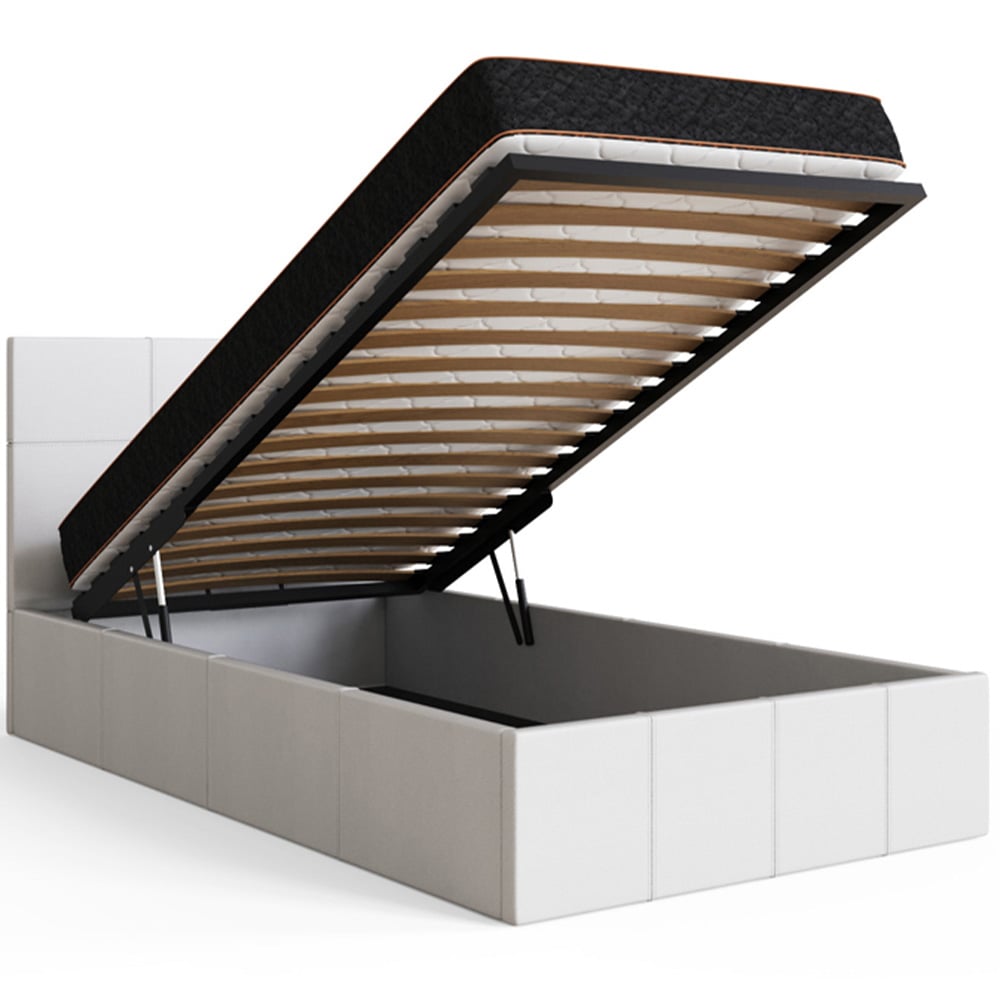 GFW Single White End Lift Ottoman Bed Image 3