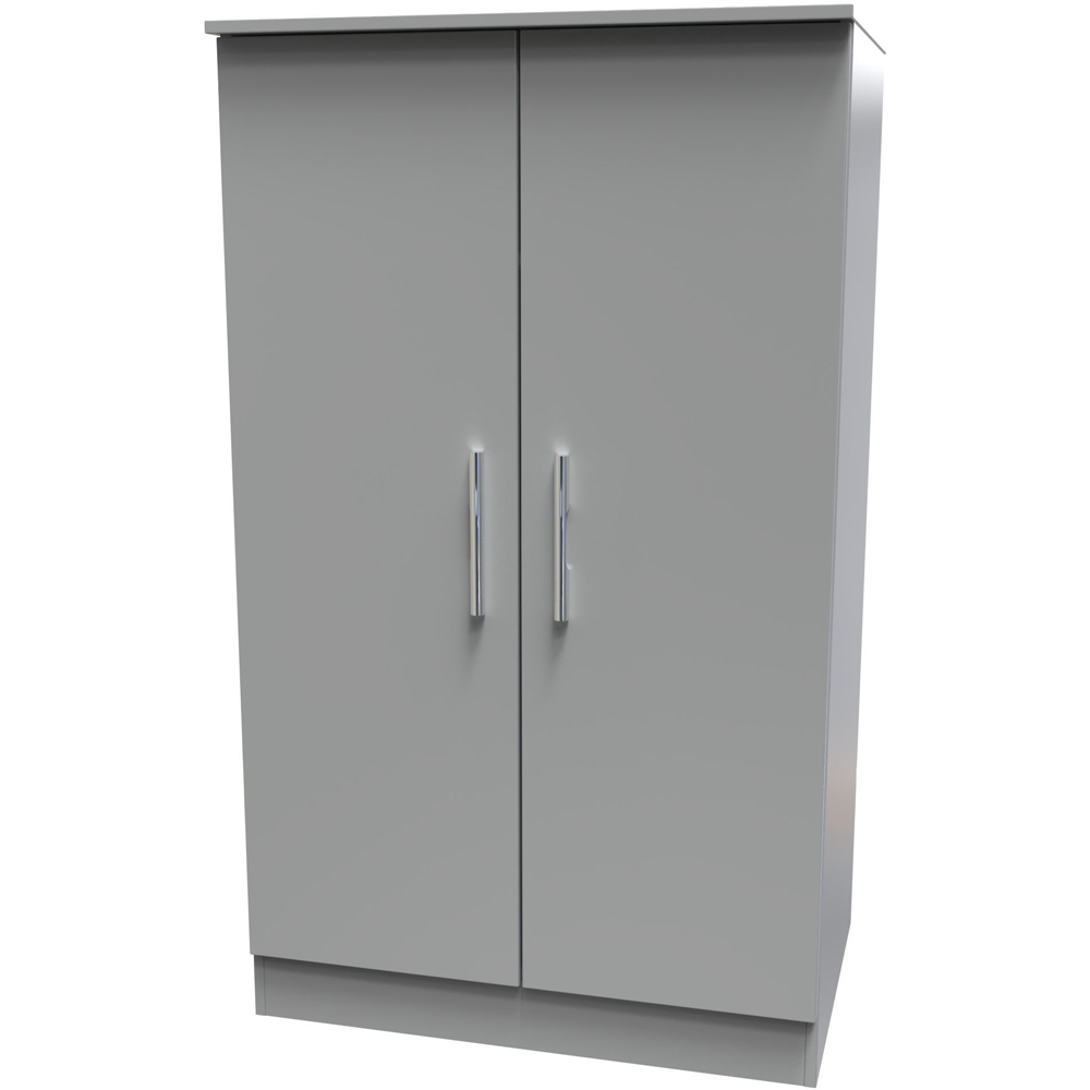 Crowndale Contrast 2 Door Dusk Grey Midi Wardrobe Ready Assembled Image 3