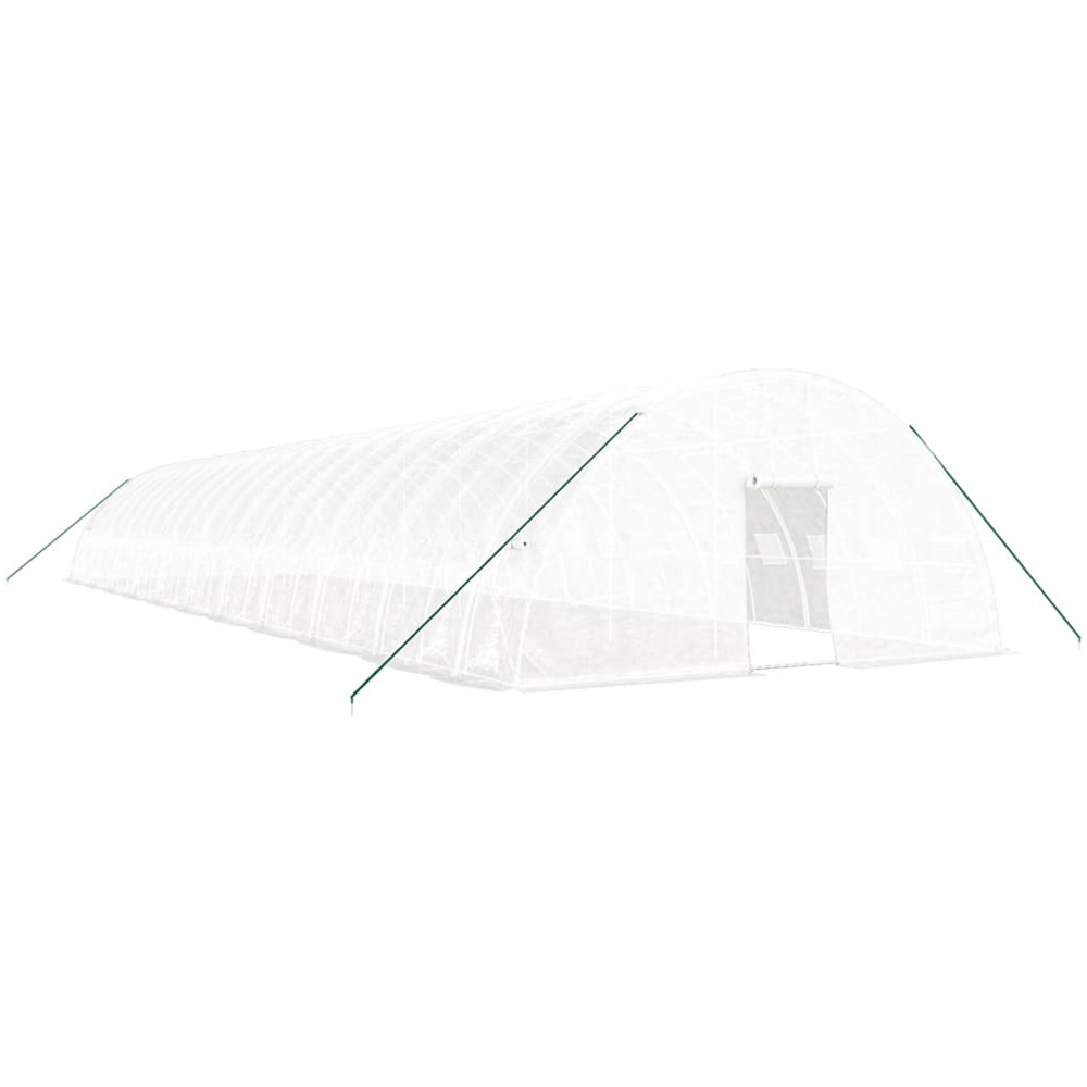 vidaXL White Polyethylene Galvanised Steel Frame 72.1 x 19.6ft Greenhouse Image 1