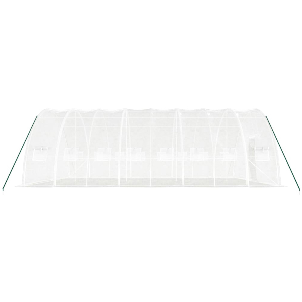 vidaXL White Polyethylene Galvanised Steel Frame 26.2 x 19.6ft Greenhouse Image 4