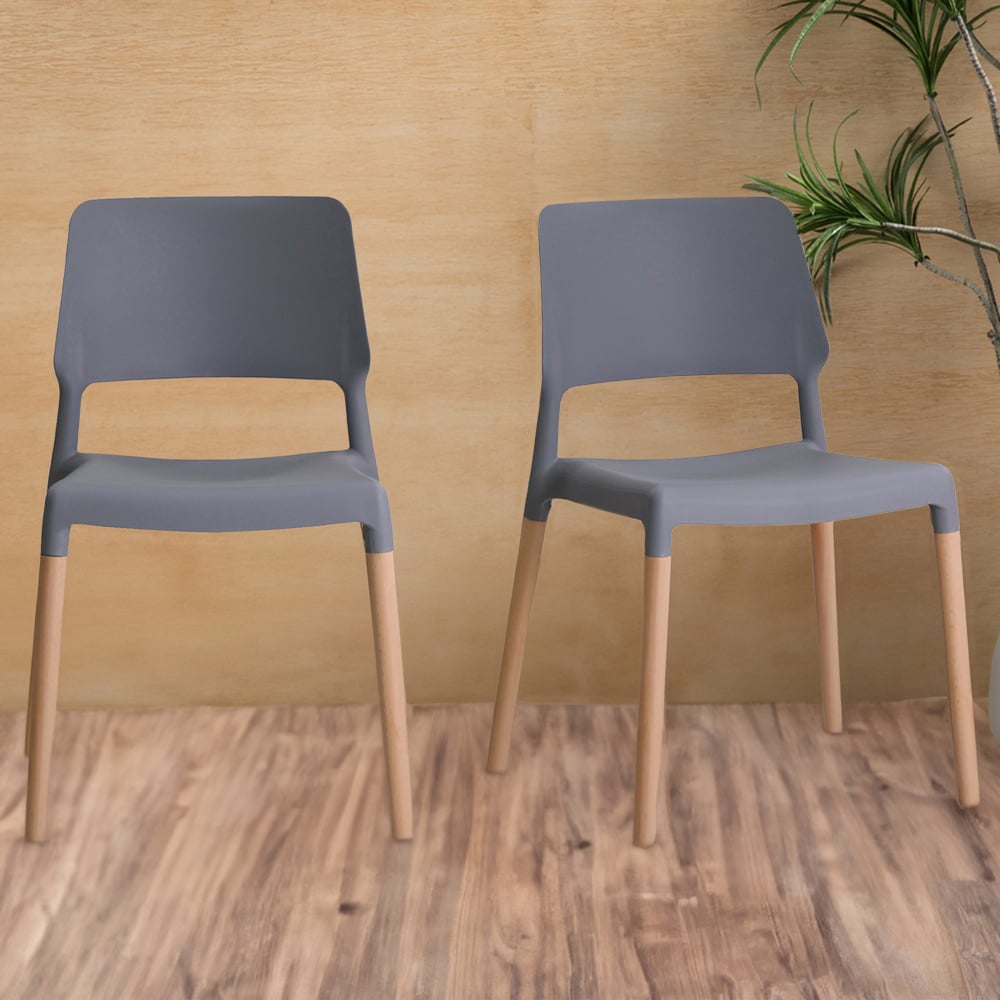 Riva Set of 2 Grey Dining Chair Image 1