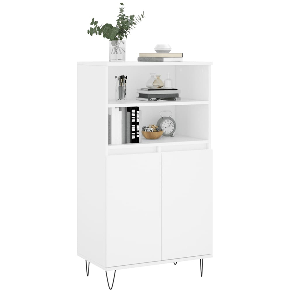 vidaXL 2 Door 2 Shelf White Highboard Image 3